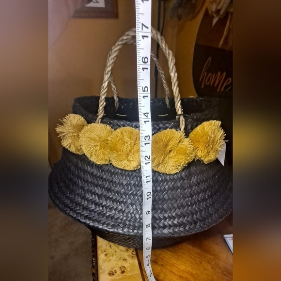 🟠Natural Seagrass Basket Black - Picture 5 of 7